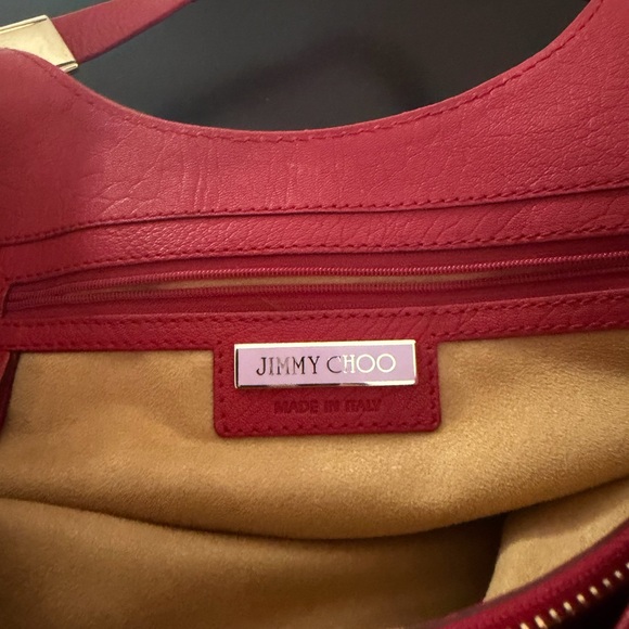 Jimmy Choo Vibrant Red Leather Shoulder Bag with Gold Hardware - Picture 11 of 11